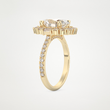 Oval Cluster Lab Grown Diamond Engagement Ring
