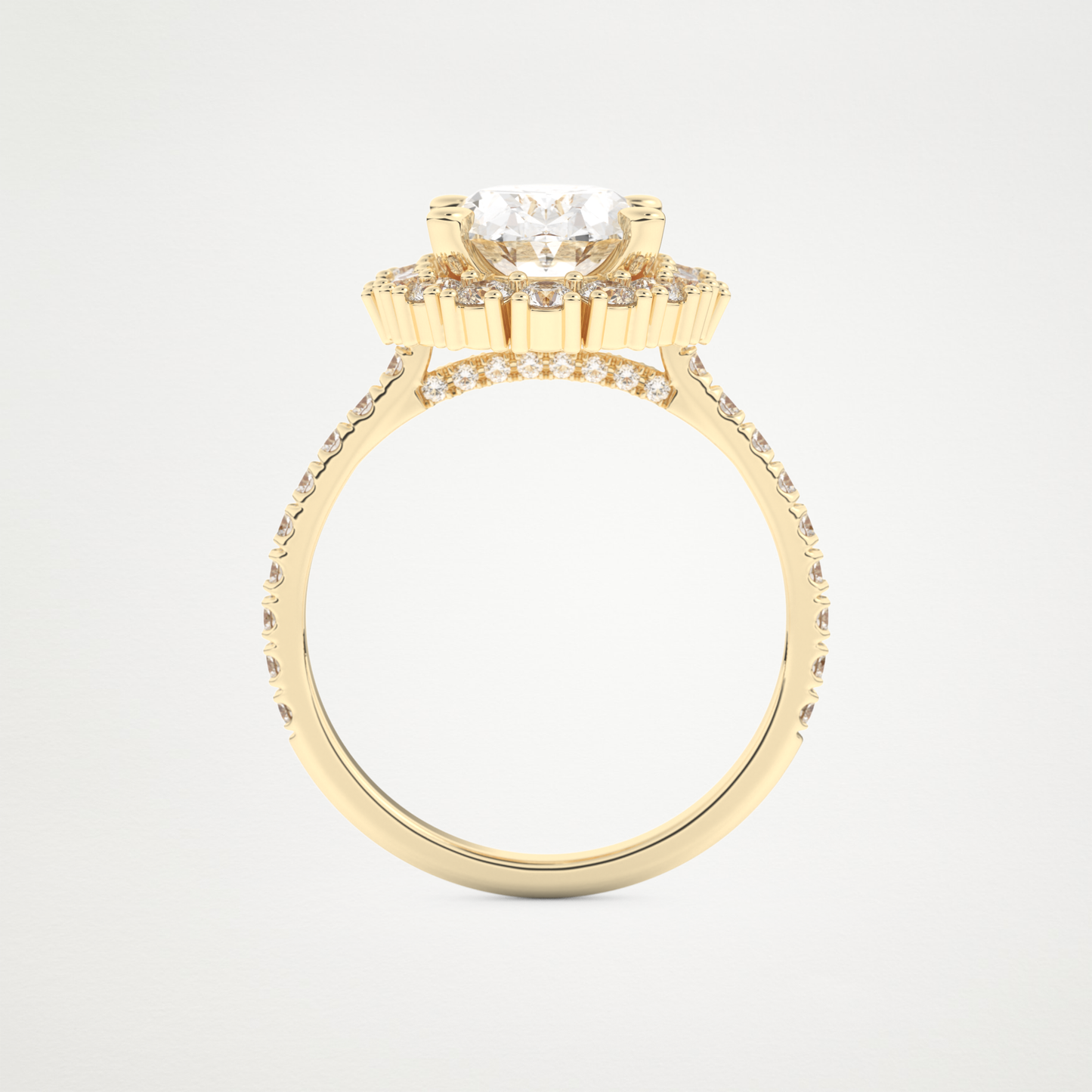 Oval Cluster Lab Grown Diamond Engagement Ring
