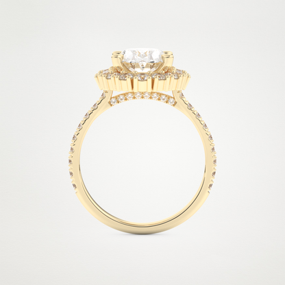 Oval Cluster Lab Grown Diamond Engagement Ring