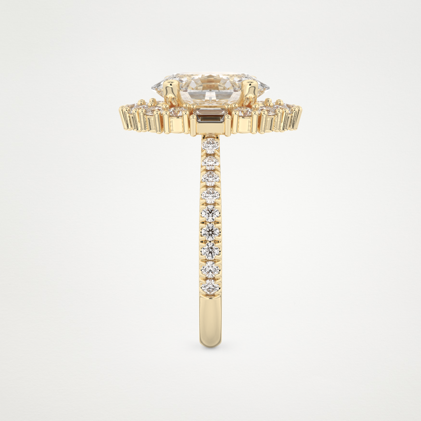 Oval Cluster Lab Grown Diamond Engagement Ring