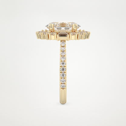 Oval Cluster Lab Grown Diamond Engagement Ring
