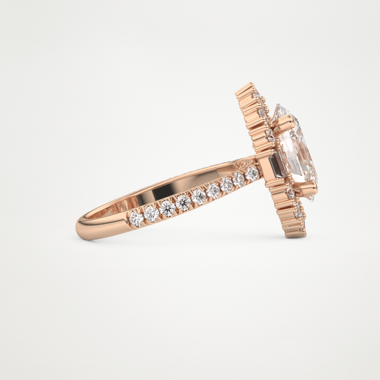 Oval Cluster Lab Grown Diamond Engagement Ring