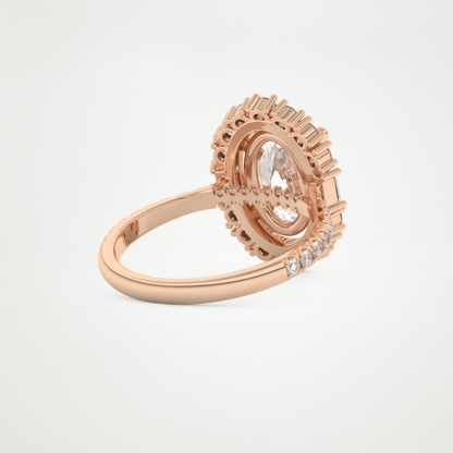 Oval Cluster Lab Grown Diamond Engagement Ring
