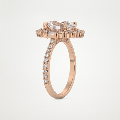 Oval Cluster Lab Grown Diamond Engagement Ring
