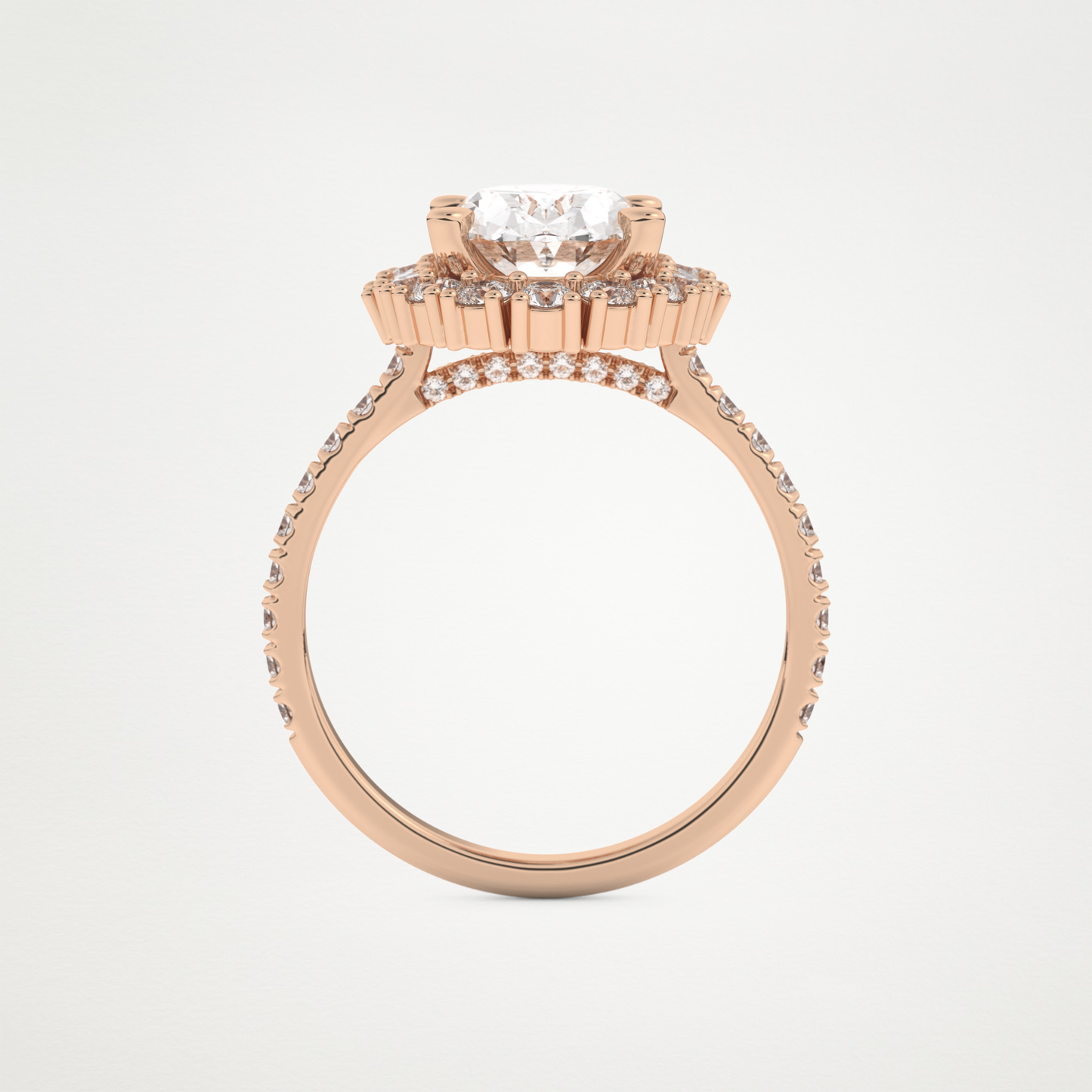 Oval Cluster Lab Grown Diamond Engagement Ring