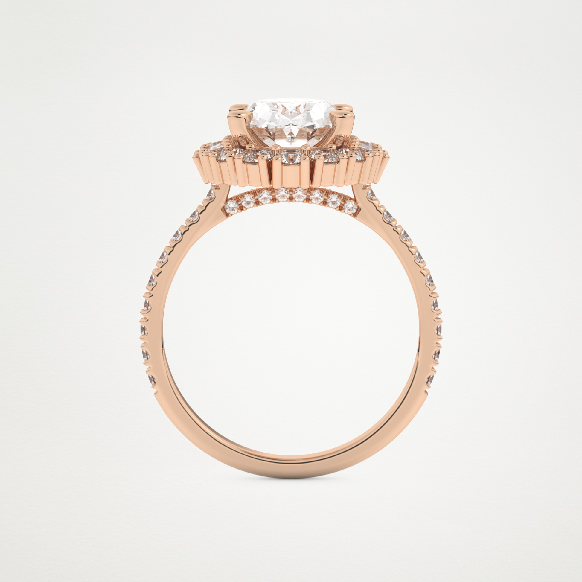 Oval Cluster Lab Grown Diamond Engagement Ring