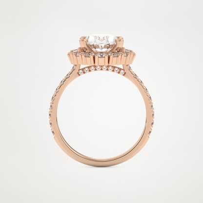 Oval Cluster Lab Grown Diamond Engagement Ring