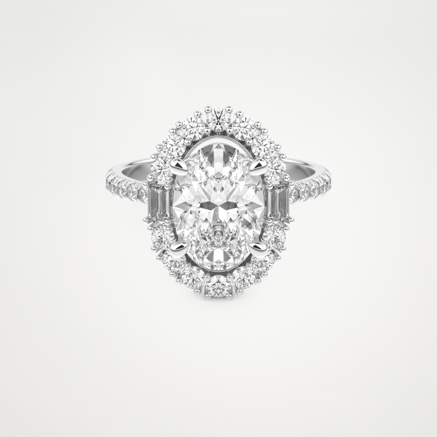 Oval Cluster Lab Grown Diamond Engagement Ring