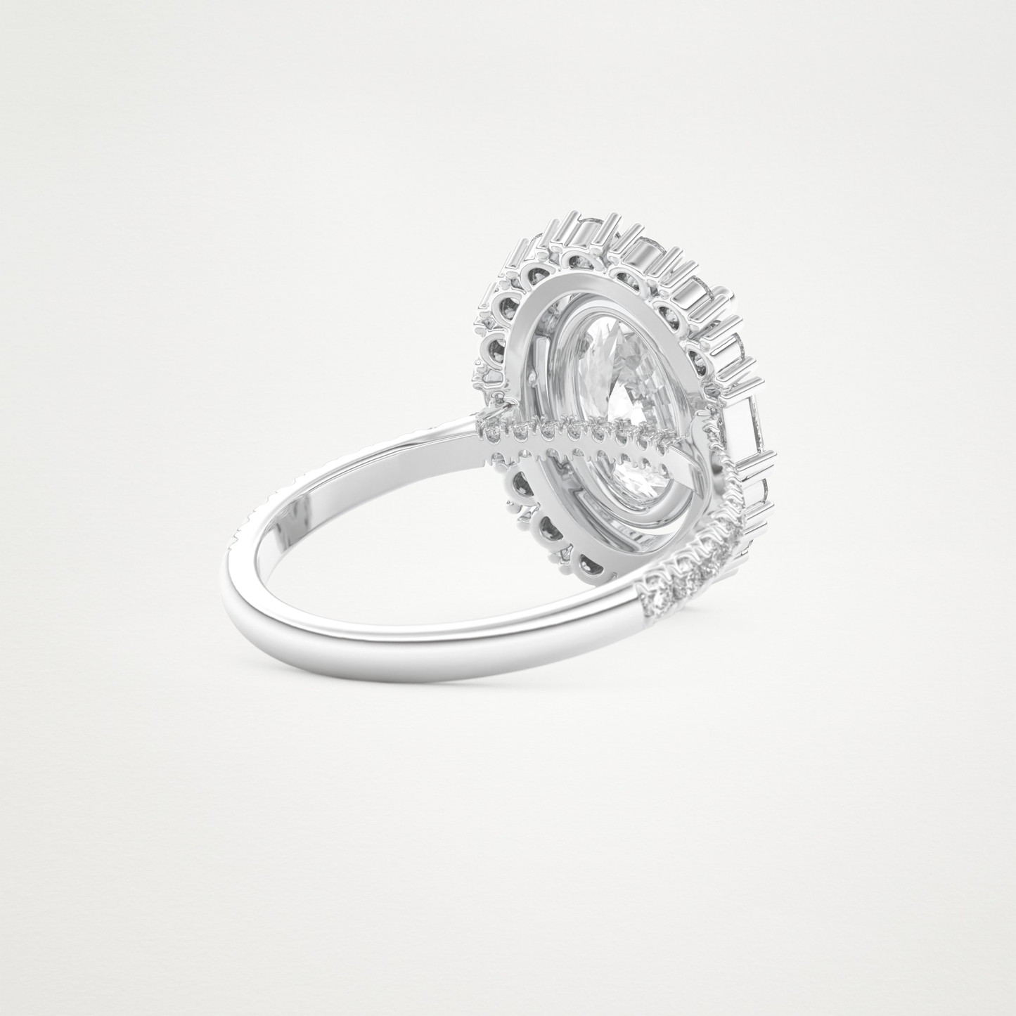 Oval Cluster Lab Grown Diamond Engagement Ring