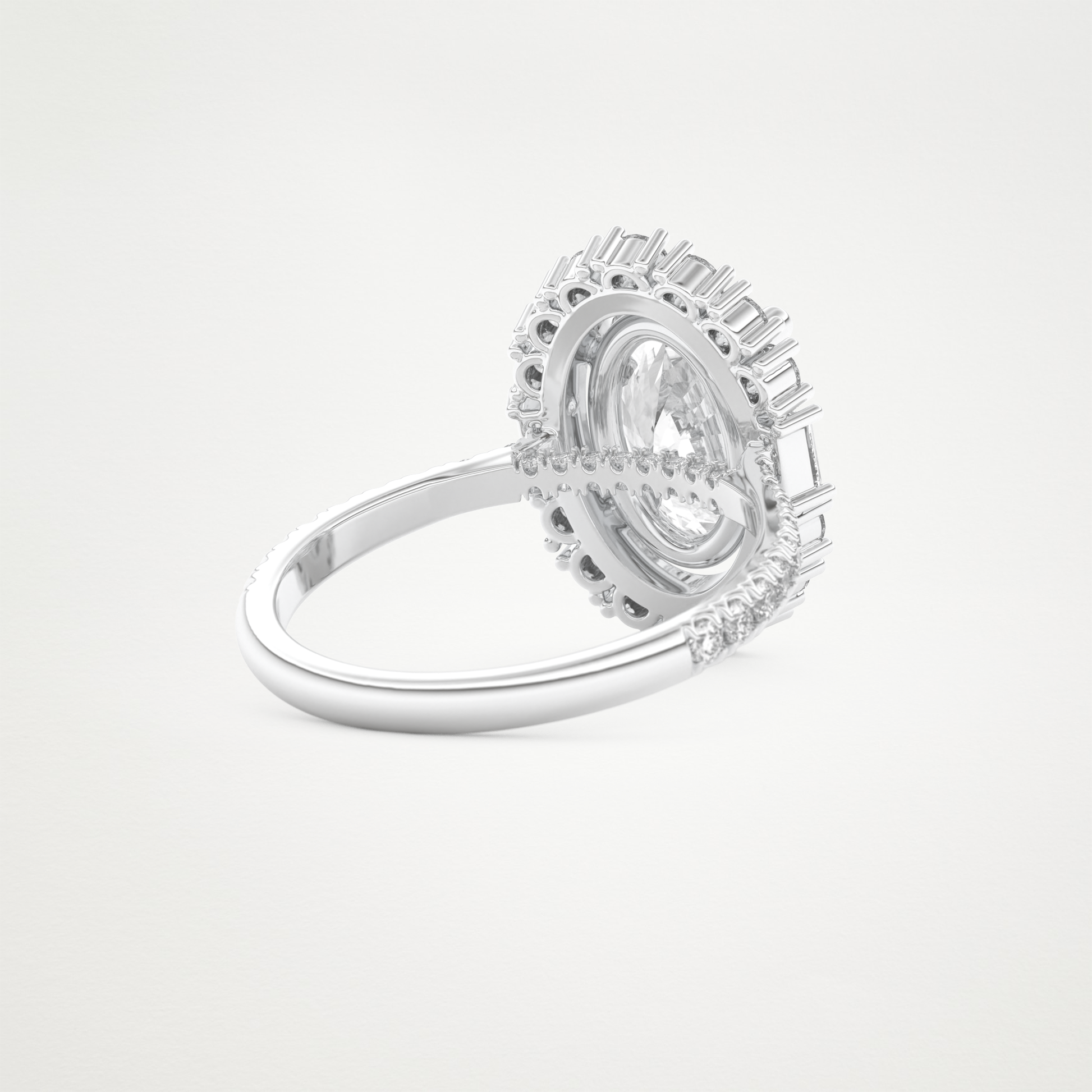 Oval Cluster Lab Grown Diamond Engagement Ring