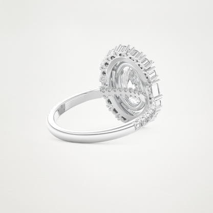 Oval Cluster Lab Grown Diamond Engagement Ring