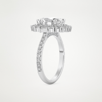 Oval Cluster Lab Grown Diamond Engagement Ring