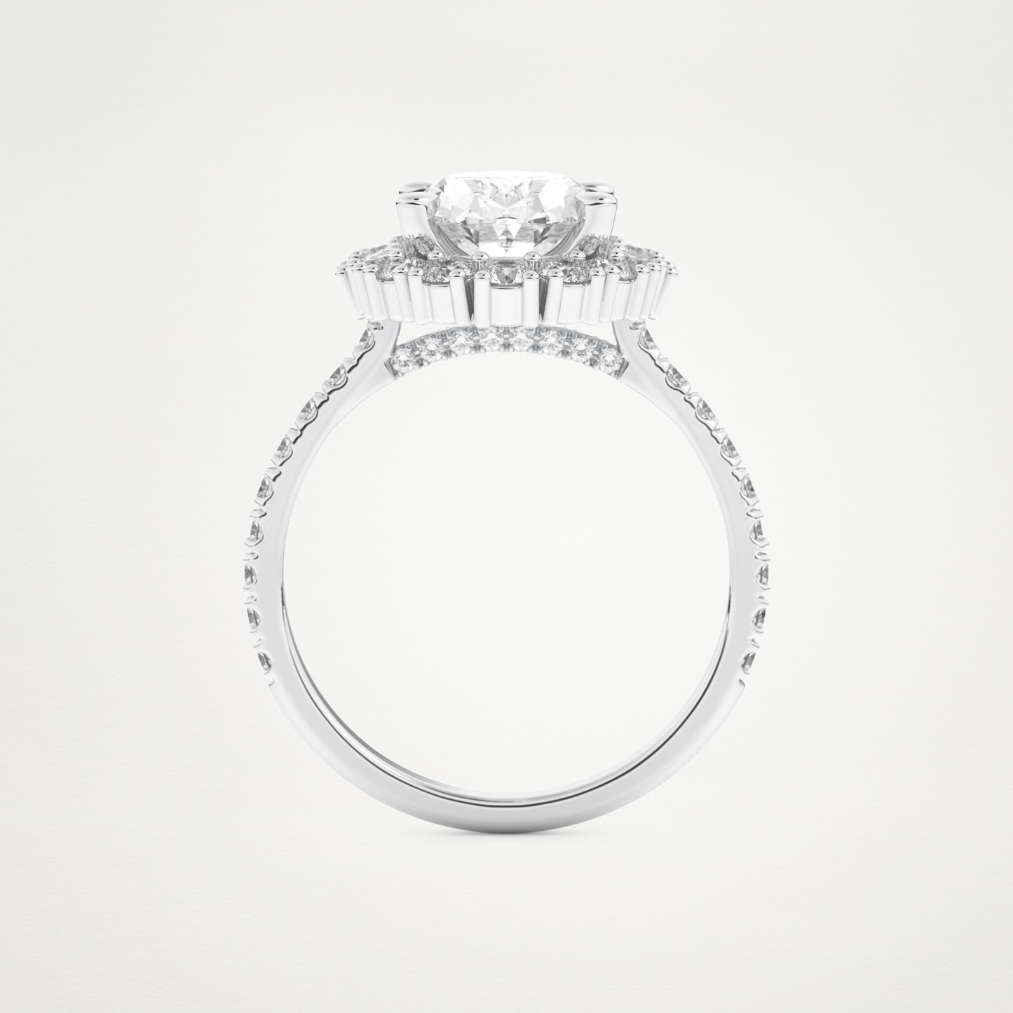 Oval Cluster Lab Grown Diamond Engagement Ring