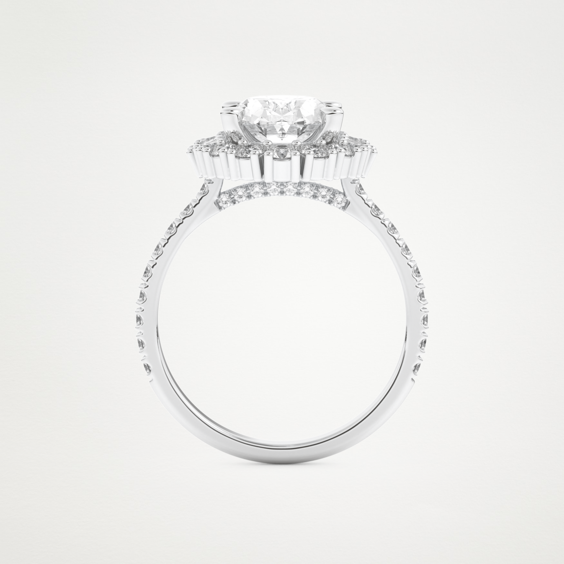 Oval Cluster Lab Grown Diamond Engagement Ring