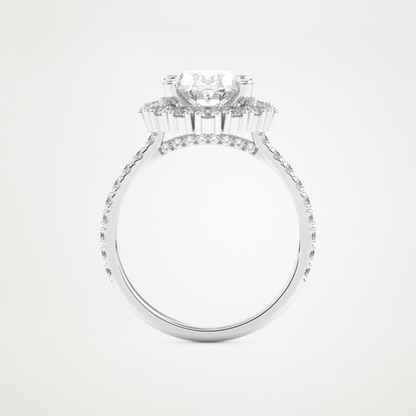 Oval Cluster Lab Grown Diamond Engagement Ring