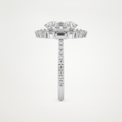 Oval Cluster Lab Grown Diamond Engagement Ring