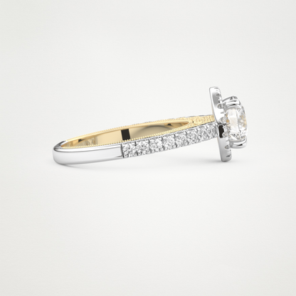 Round Halo & Pave Lab Grown Diamond Engagement Ring