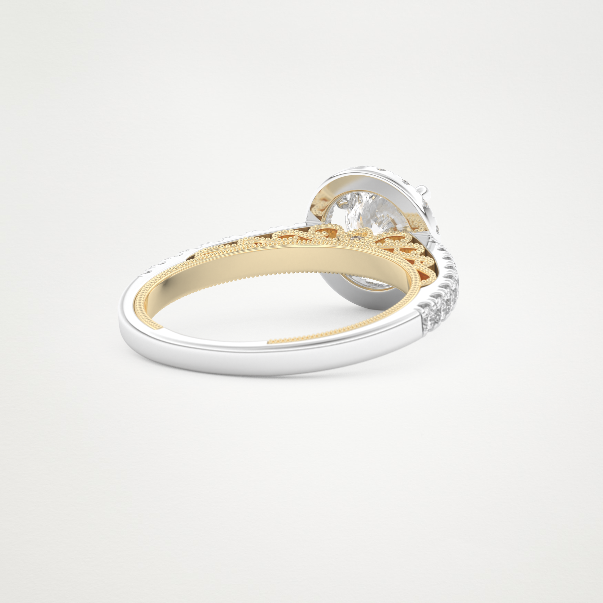 Round Halo & Pave Lab Grown Diamond Engagement Ring