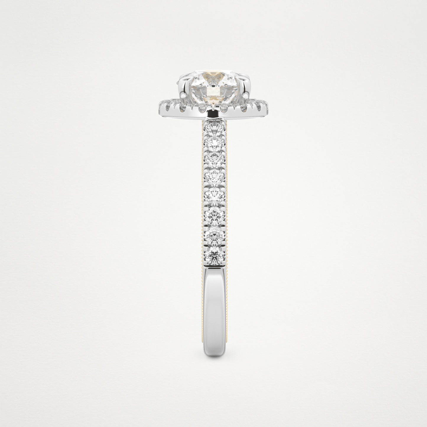 Round Halo & Pave Lab Grown Diamond Engagement Ring