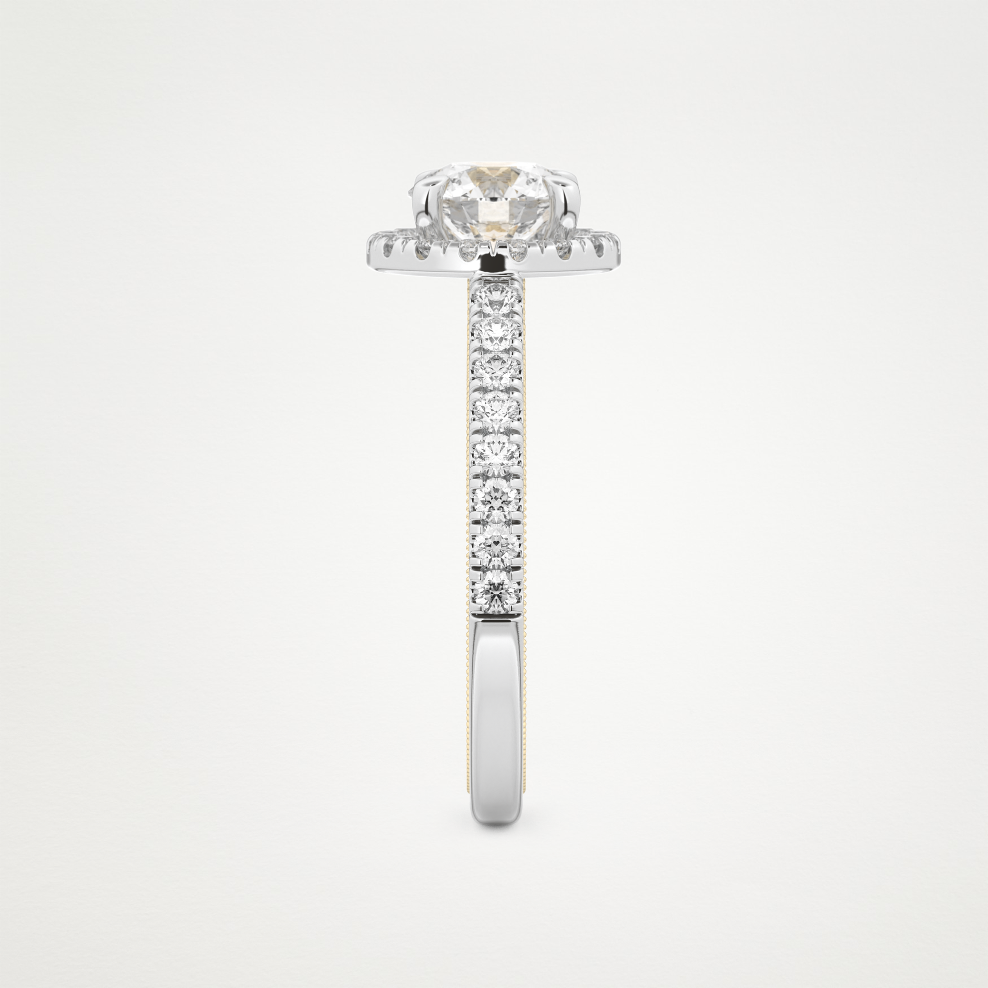 Round Halo & Pave Lab Grown Diamond Engagement Ring