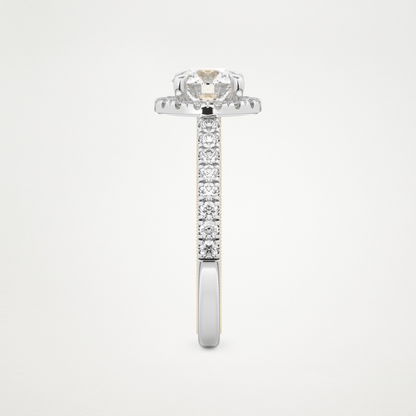 Round Halo & Pave Lab Grown Diamond Engagement Ring
