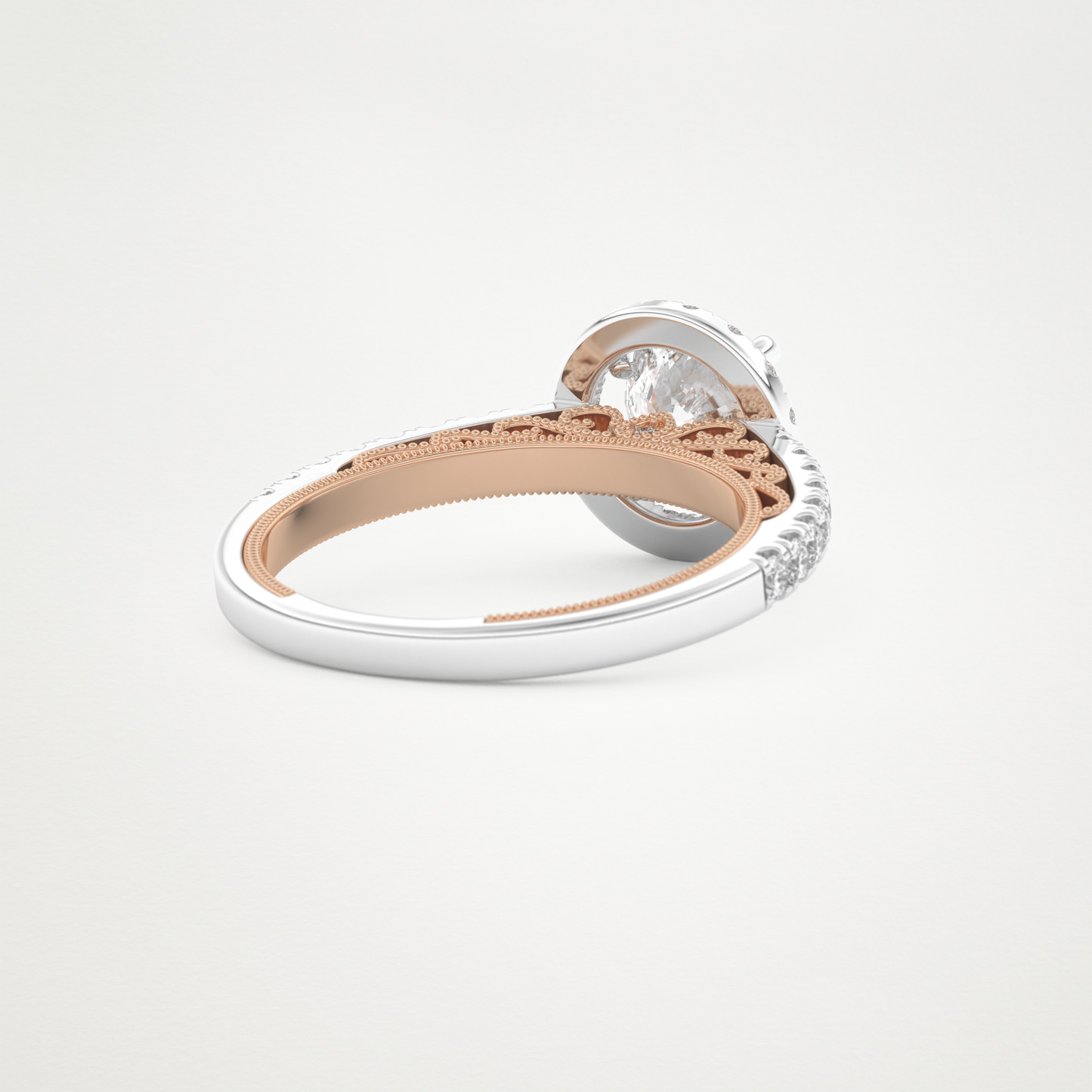 Round Halo & Pave Lab Grown Diamond Engagement Ring