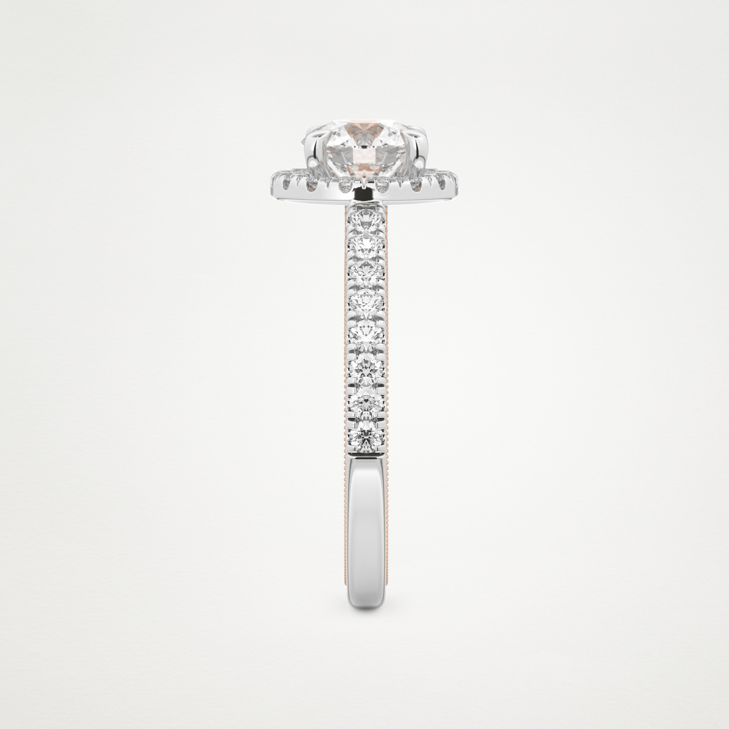 Round Halo & Pave Lab Grown Diamond Engagement Ring