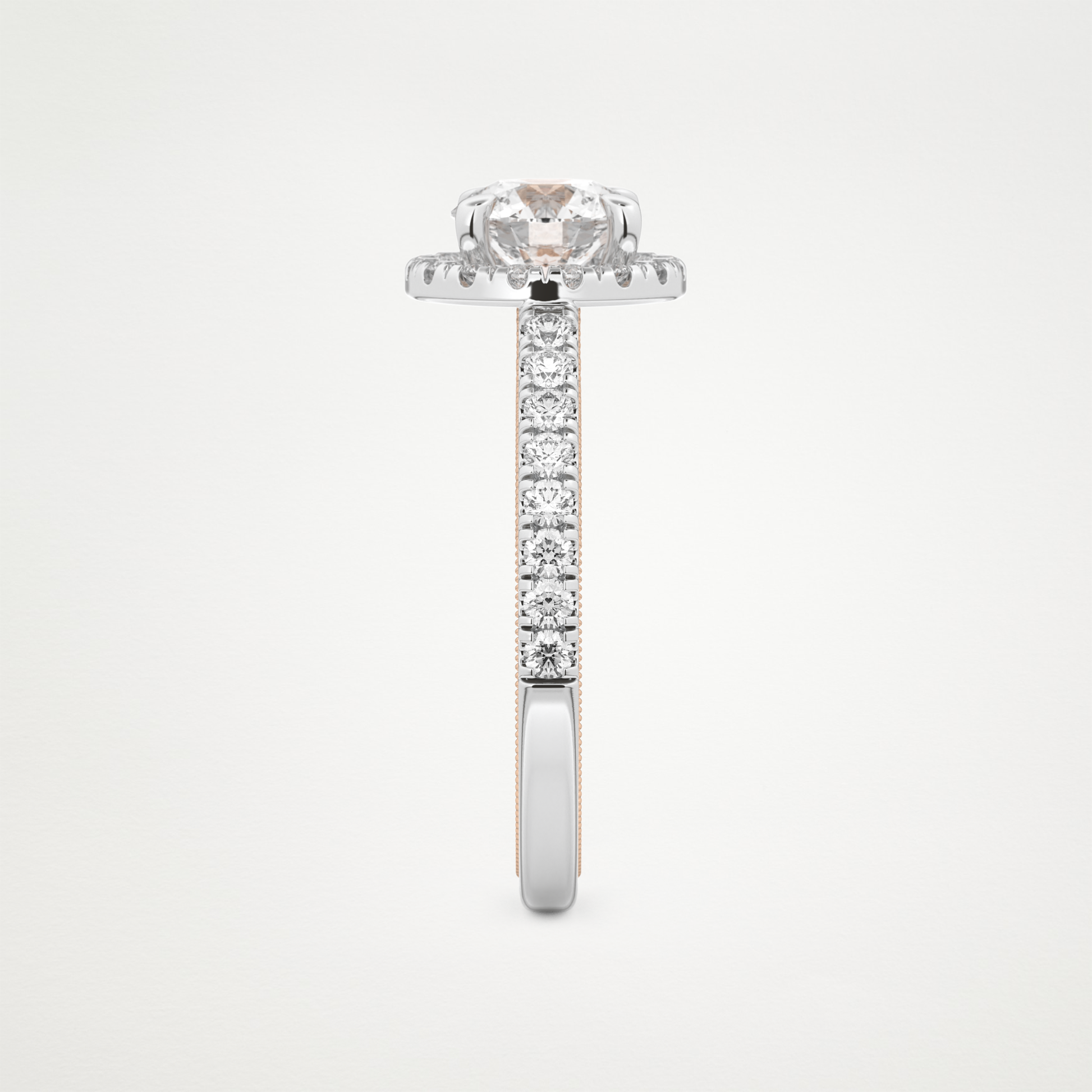 Round Halo & Pave Lab Grown Diamond Engagement Ring