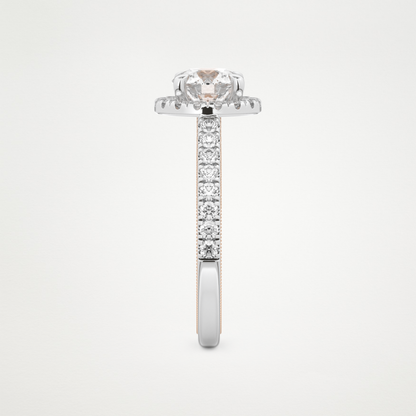 Round Halo & Pave Lab Grown Diamond Engagement Ring
