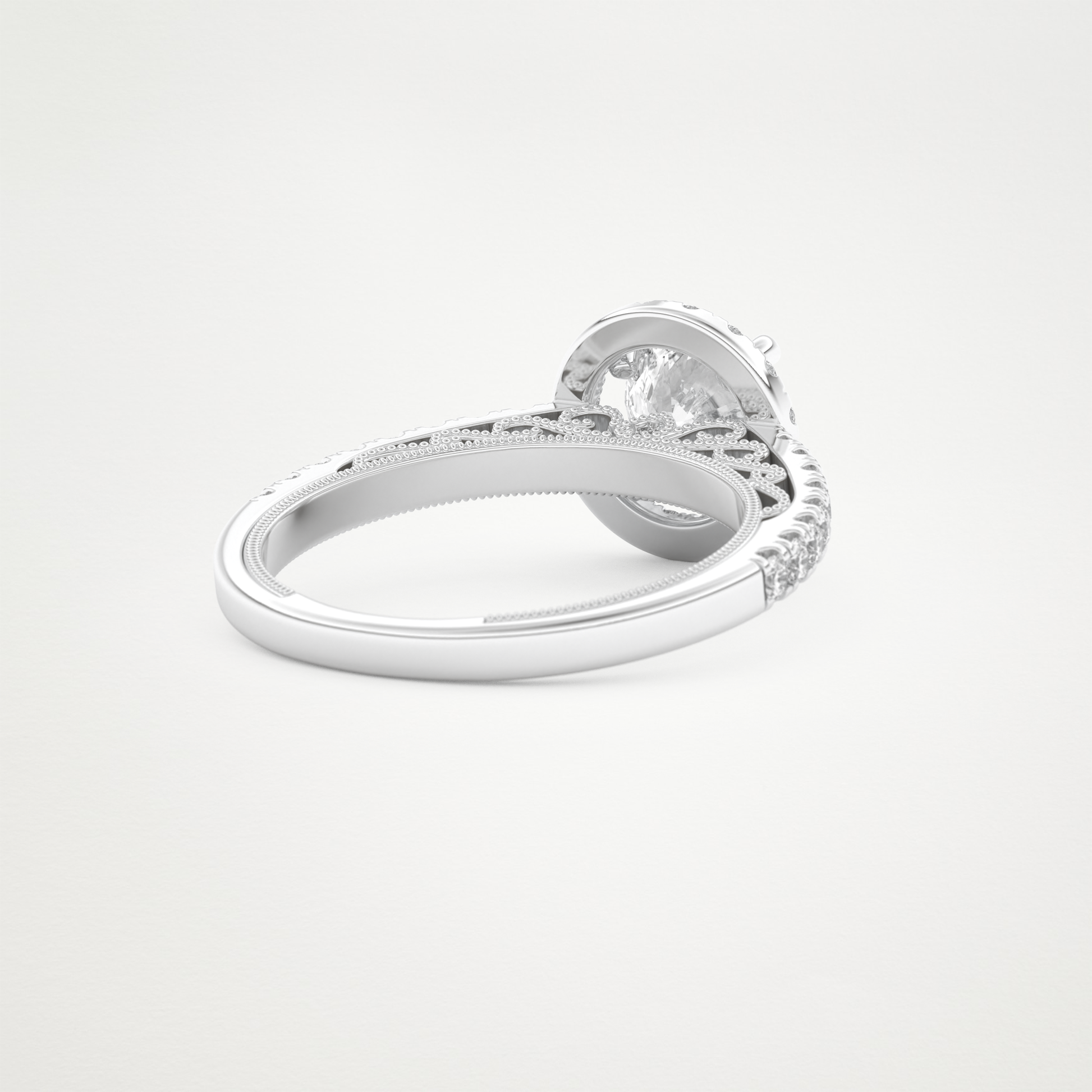 Round Halo & Pave Lab Grown Diamond Engagement Ring