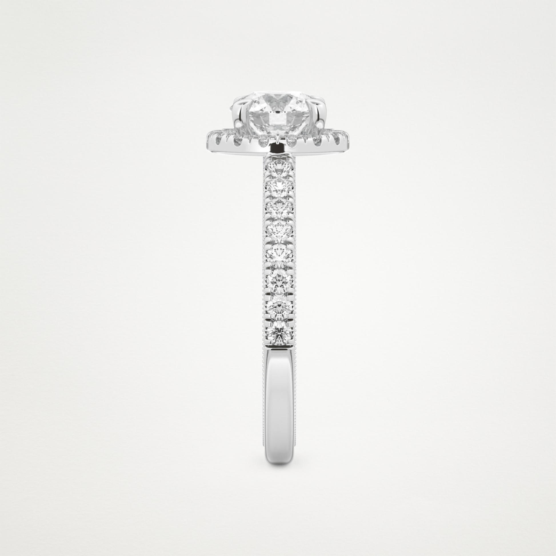 Round Halo & Pave Lab Grown Diamond Engagement Ring