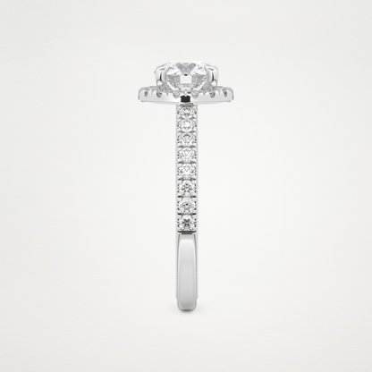 Round Halo & Pave Lab Grown Diamond Engagement Ring