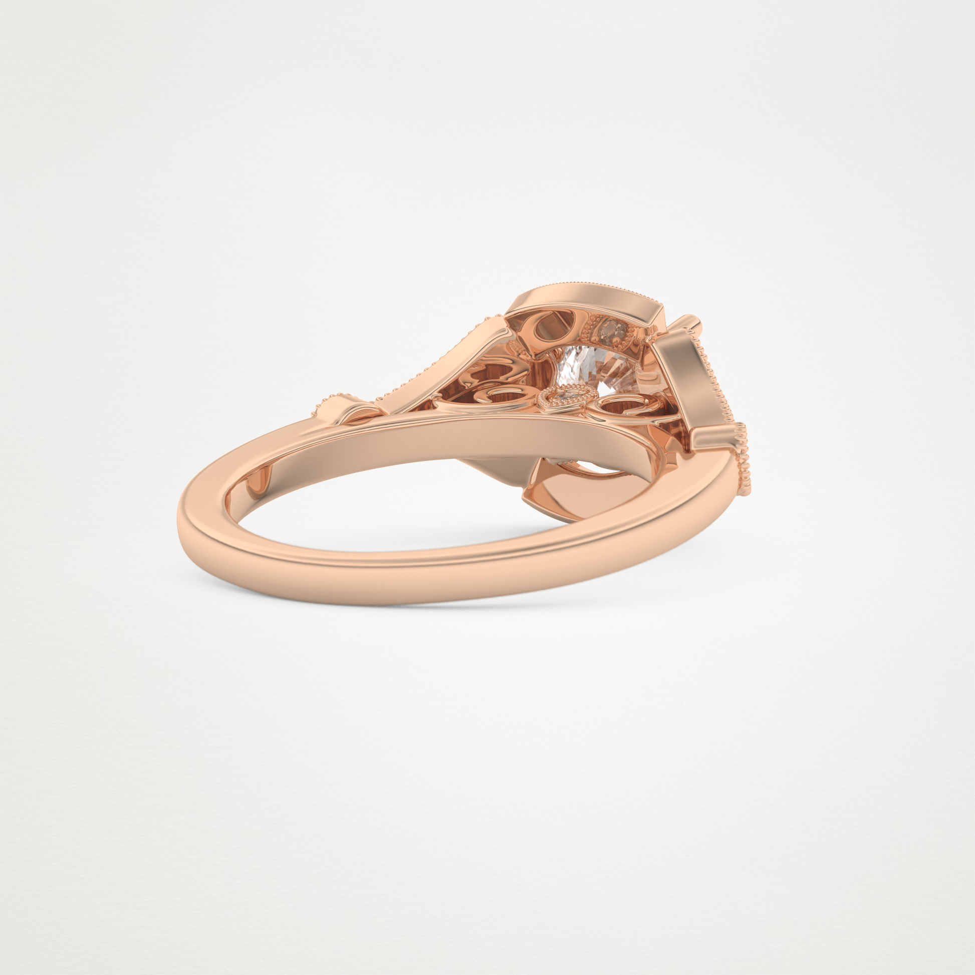Round Milgrain Lab Grown Diamond Engagement Ring