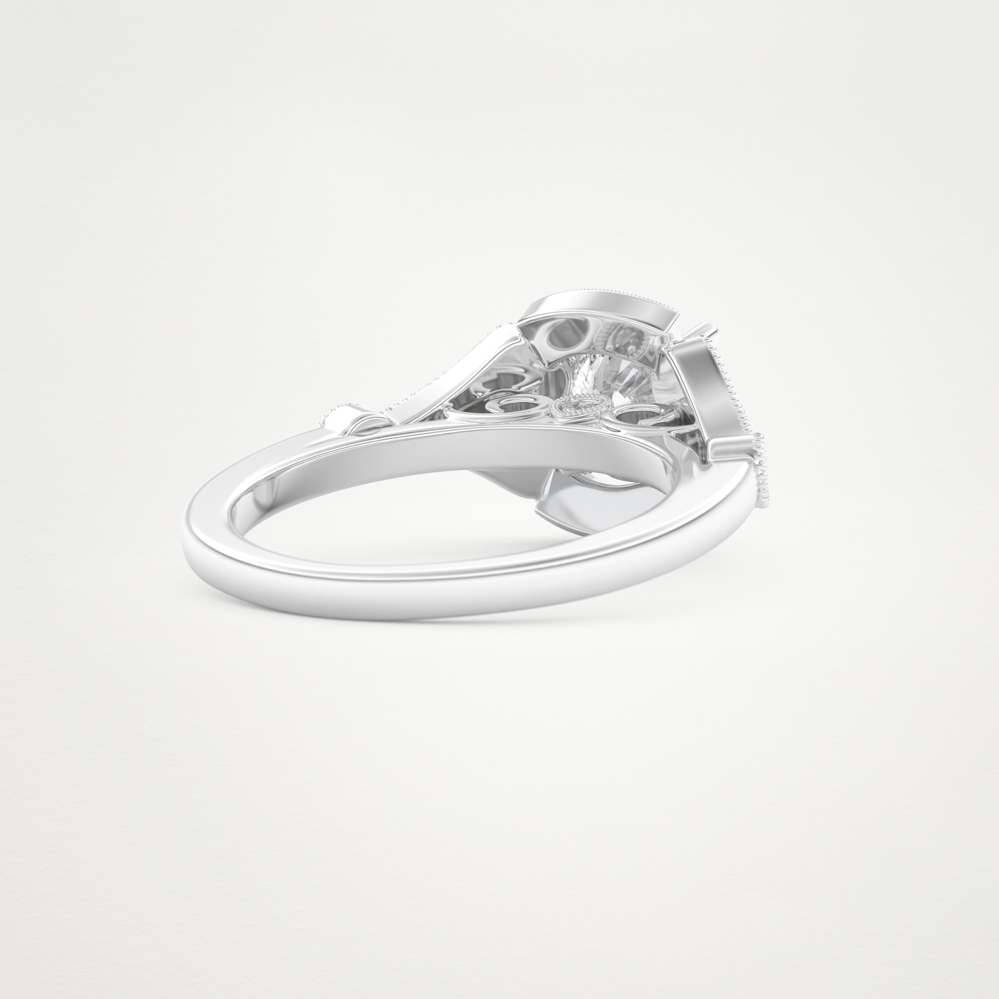 Round Milgrain Lab Grown Diamond Engagement Ring