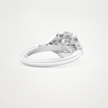 Round Milgrain Lab Grown Diamond Engagement Ring