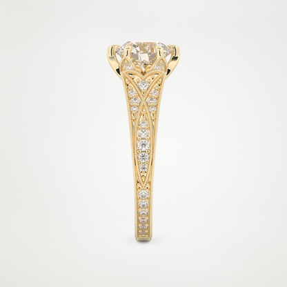 Round Pave Lab Grown Diamond Engagement Ring