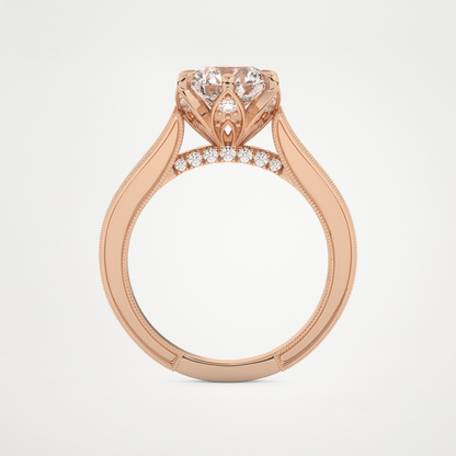 Round Pave Lab Grown Diamond Engagement Ring