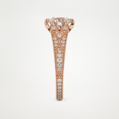 Round Pave Lab Grown Diamond Engagement Ring
