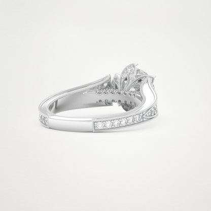 Round Pave Lab Grown Diamond Engagement Ring