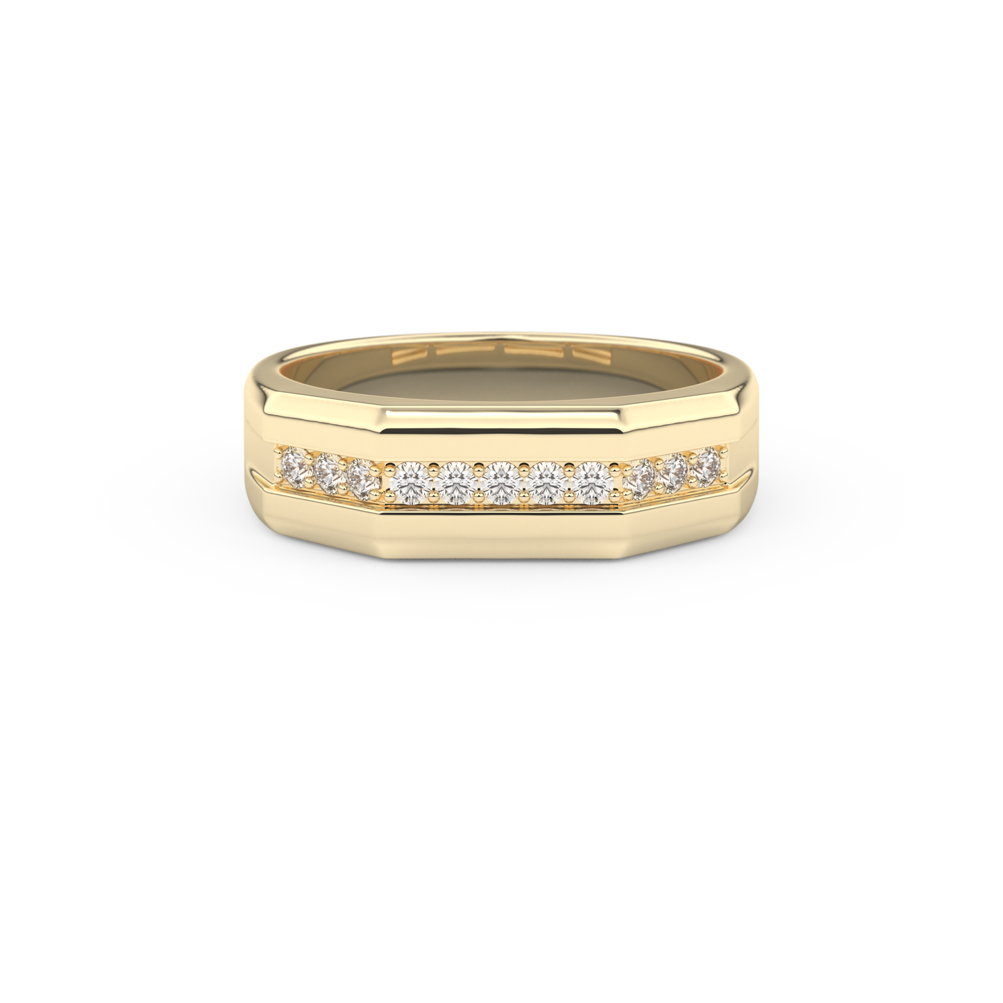0.17 TCW Round Lab Grown Diamond Men's Wedding Band