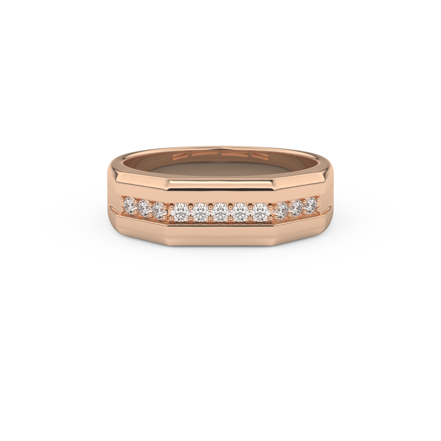0.17 TCW Round Lab Grown Diamond Men's Wedding Band