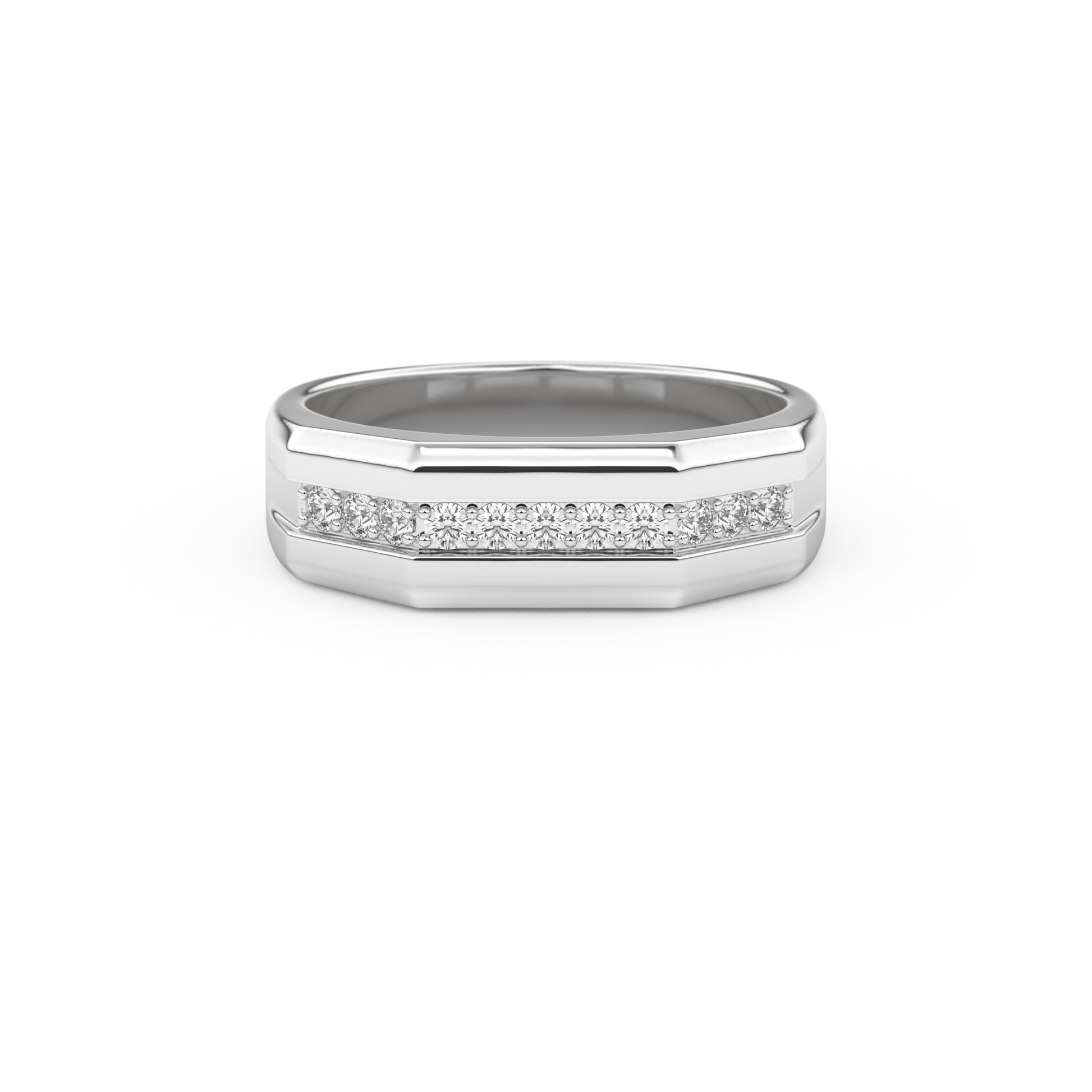 0.17 TCW Round Lab Grown Diamond Men's Wedding Band