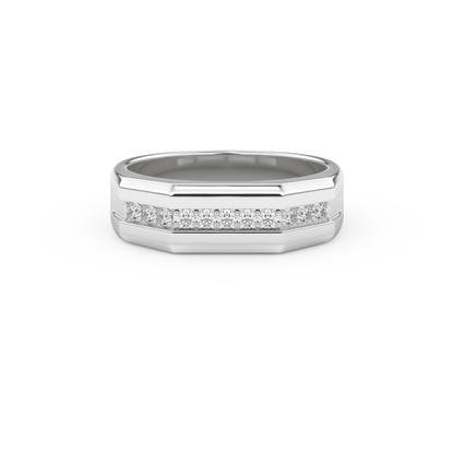 0.17 TCW Round Lab Grown Diamond Men's Wedding Band