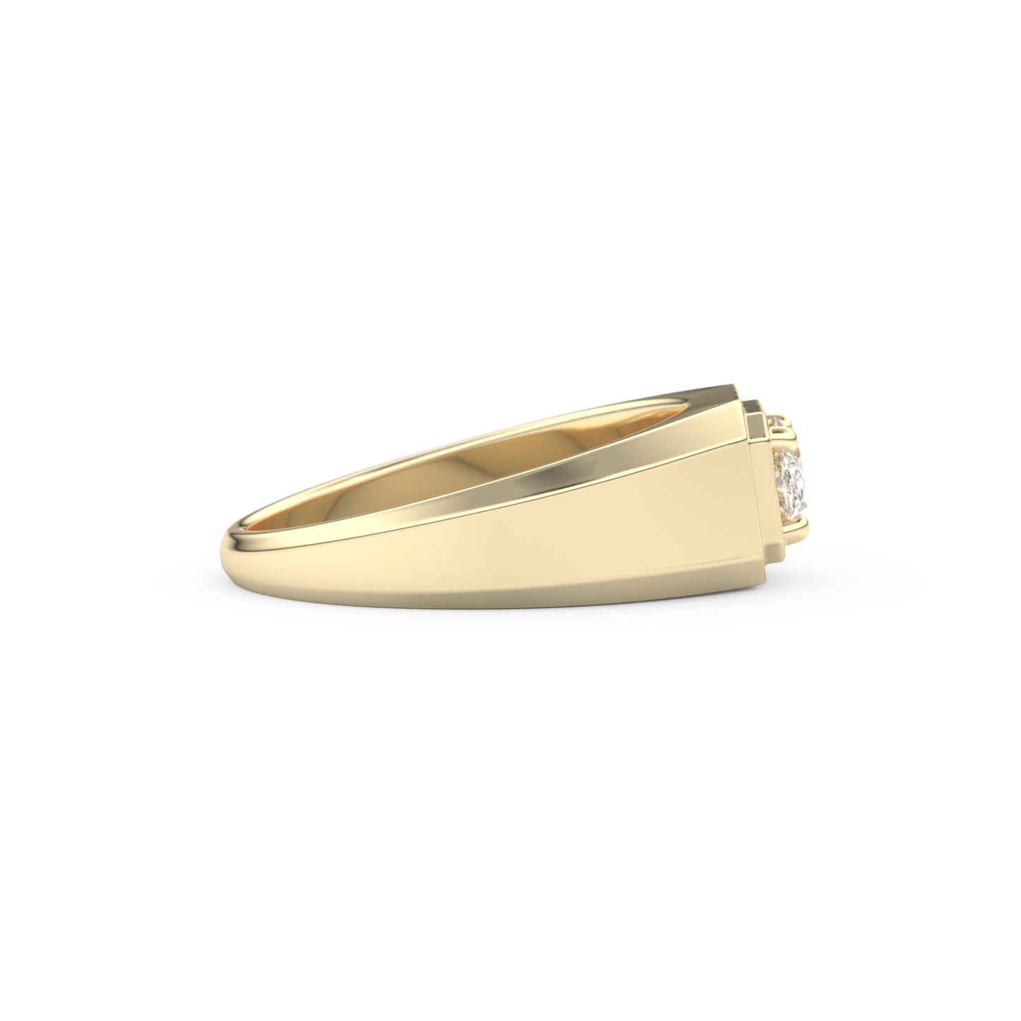 East West Oval Solitaire Lab Grown Diamond Men's Engagement Ring
