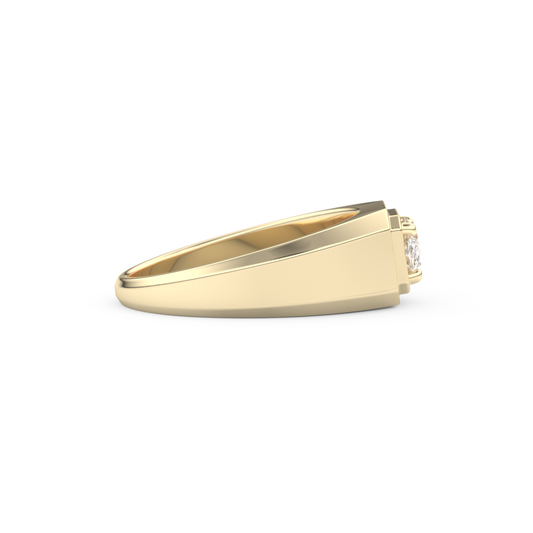 East West Oval Solitaire Lab Grown Diamond Men's Engagement Ring