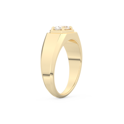 East West Oval Solitaire Lab Grown Diamond Men's Engagement Ring