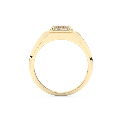 East West Oval Solitaire Lab Grown Diamond Men's Engagement Ring