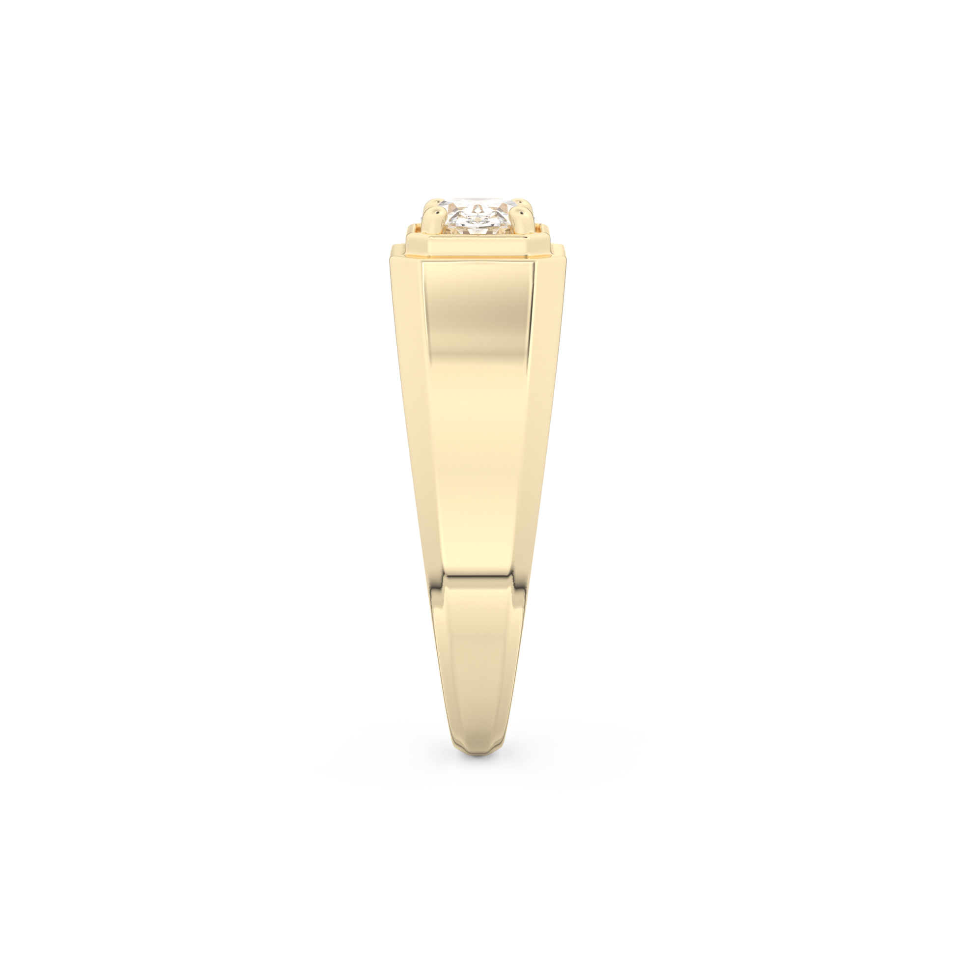 East West Oval Solitaire Lab Grown Diamond Men's Engagement Ring
