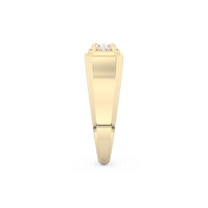 East West Oval Solitaire Lab Grown Diamond Men's Engagement Ring