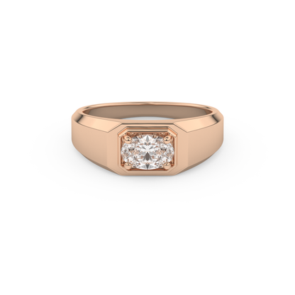 East West Oval Solitaire Lab Grown Diamond Men's Engagement Ring